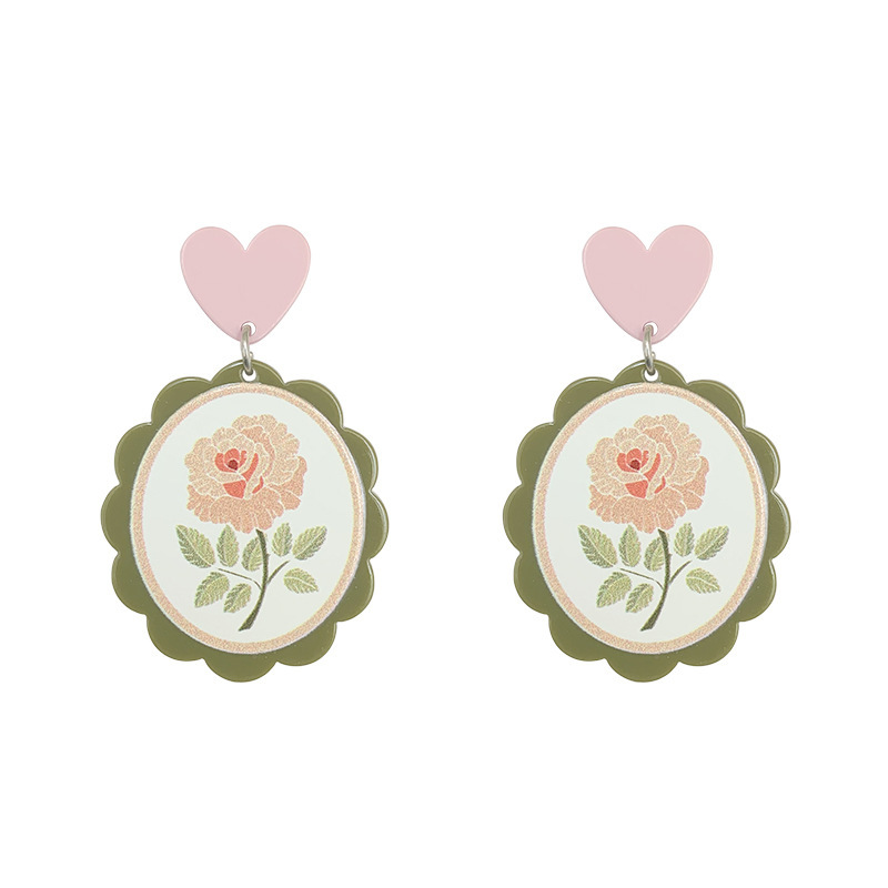 Title 6, Pendientes Vintage Rosa Elegantes Perfectos par...