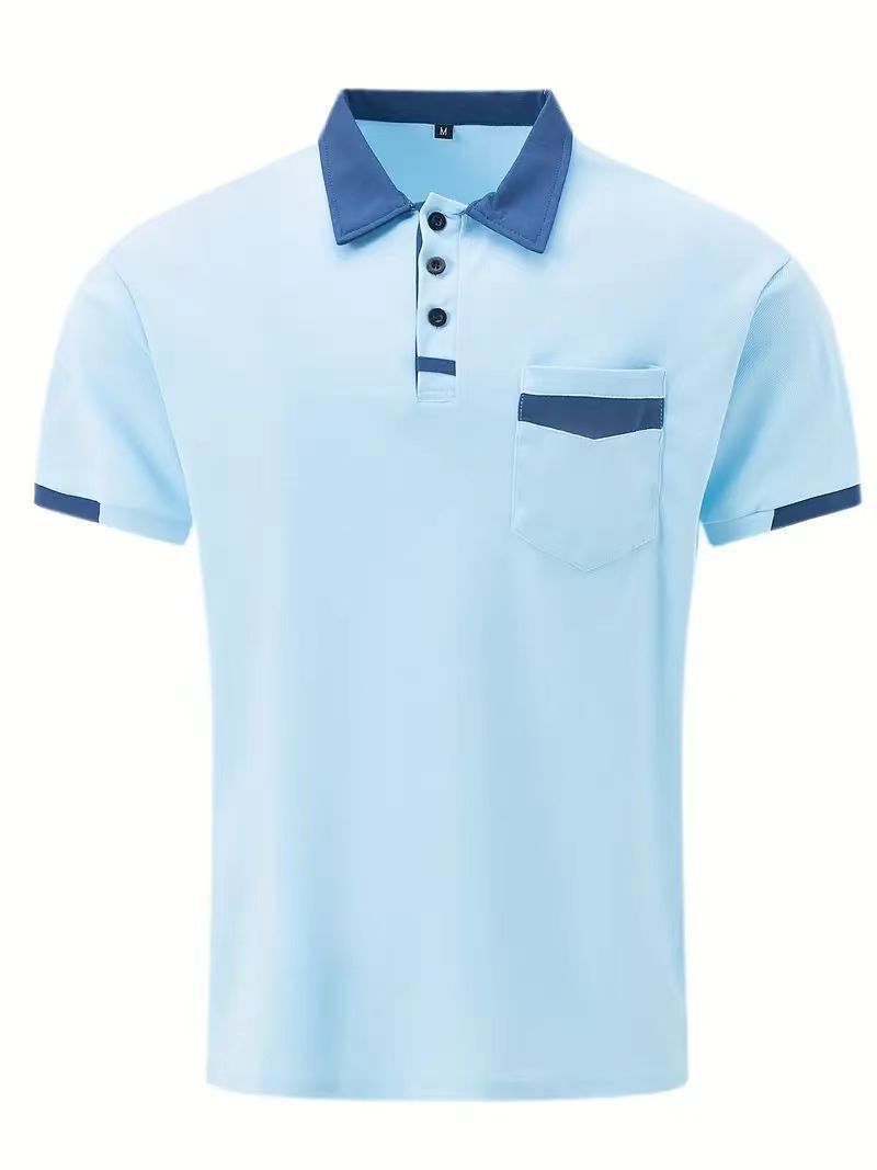 Title 3, Camisa polo esportiva masculina com bolso e com...