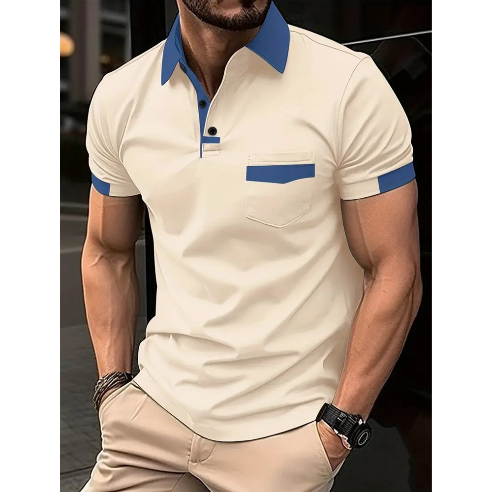 Title 8, Camisa polo esportiva masculina com bolso e com...