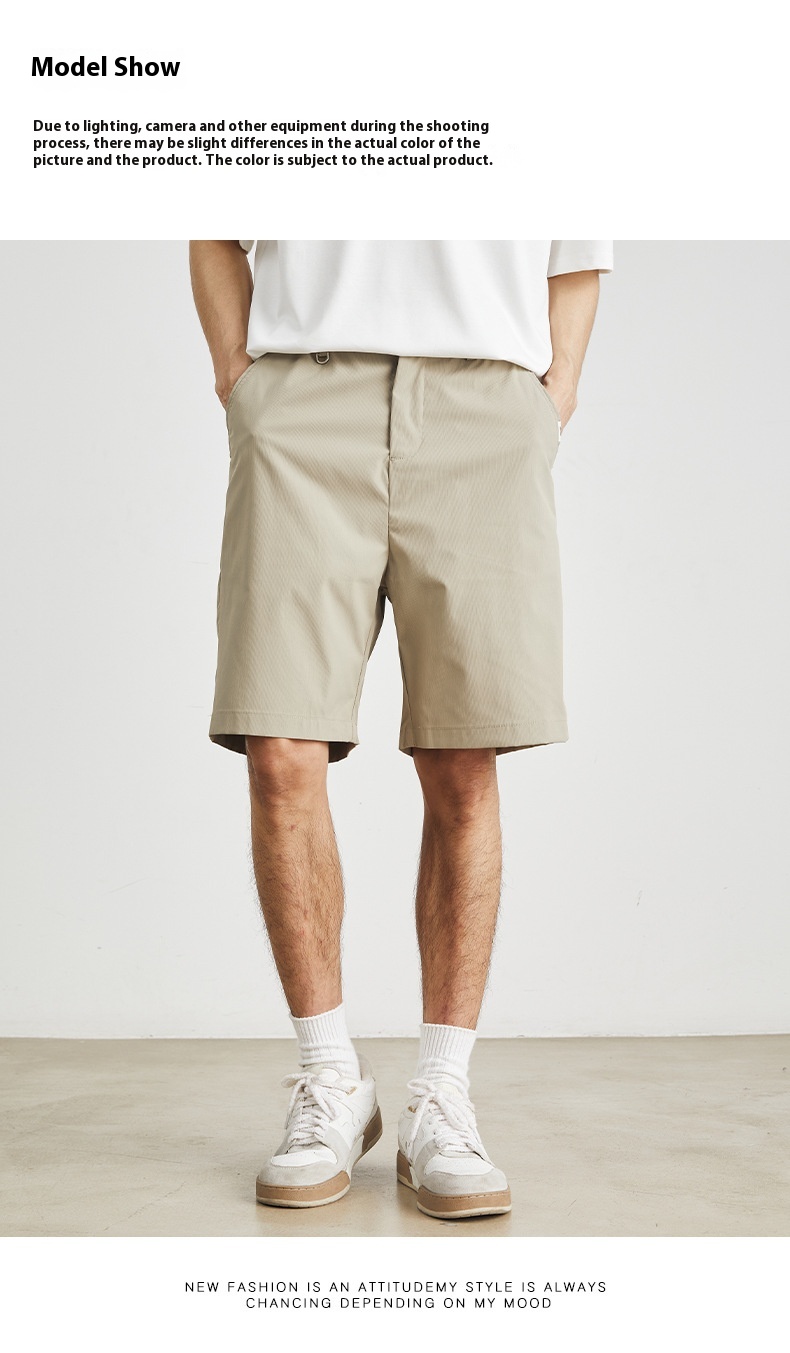 Title 2, Anti-Falten Casual Shorts Einfarbig Gerade Fünf...