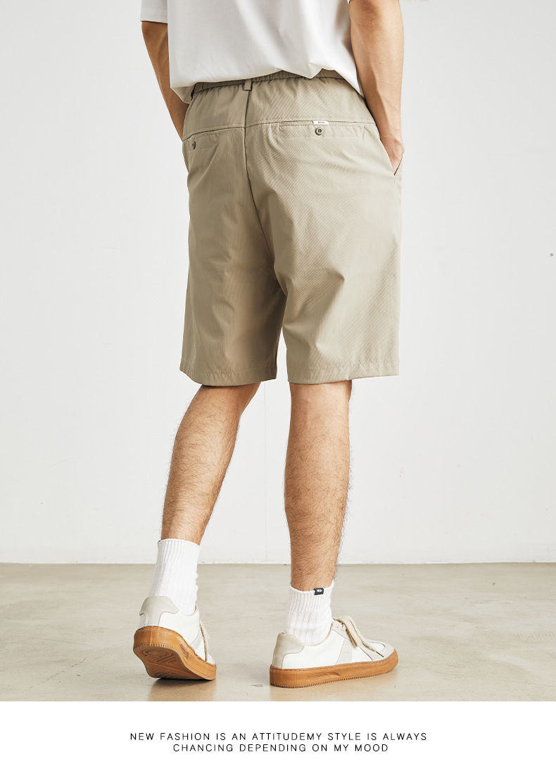 Title 14, Anti-Falten Casual Shorts Einfarbig Gerade Fünf...