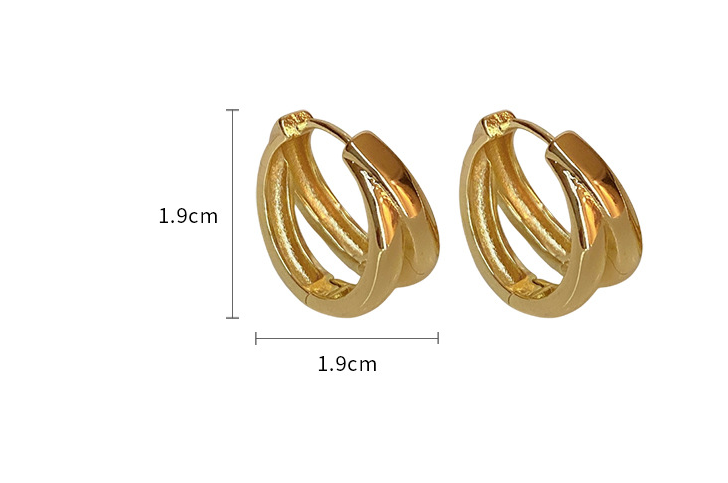 Title 1, Real gold plated double-layer C-shaped earring ...