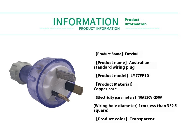 Title 1, Detachable Self-wired Australian Plug