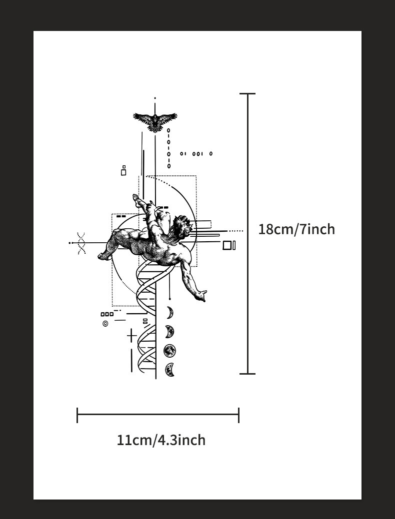 Title 1, Euclidean Geometry Juice Tattoo Sticker Waterpr...