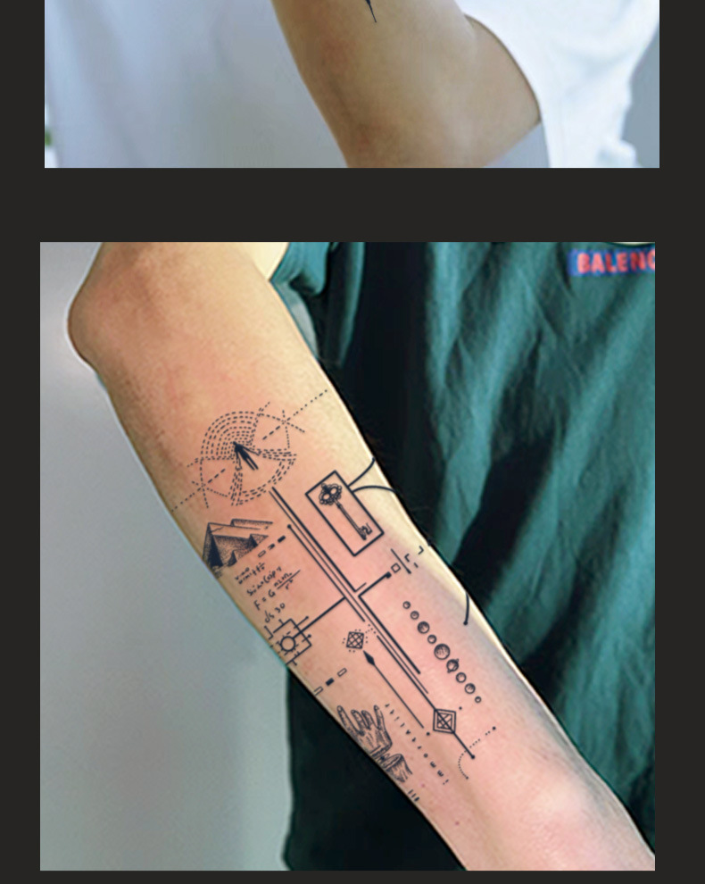 Title 6, Euclidische Geometrie Sap Tattoo Sticker Waterd...