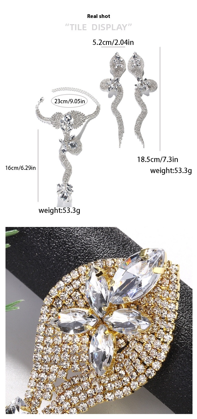 Title 1, Niche Design Rhinestone Snake Earrings