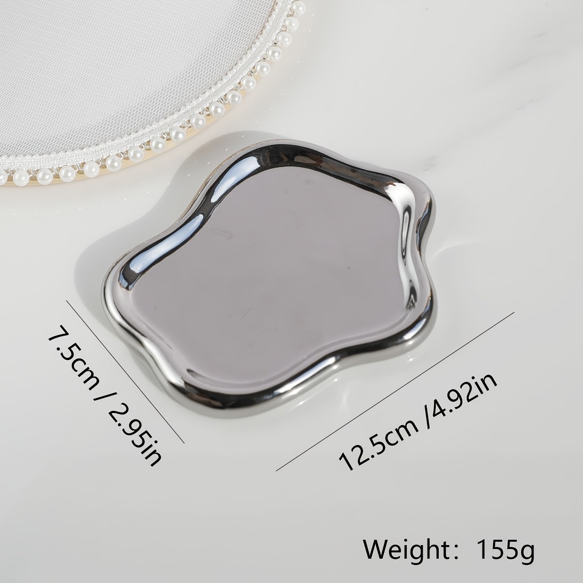 Title 7, White Heart-shaped Jewelry Tray Irregular Heart...