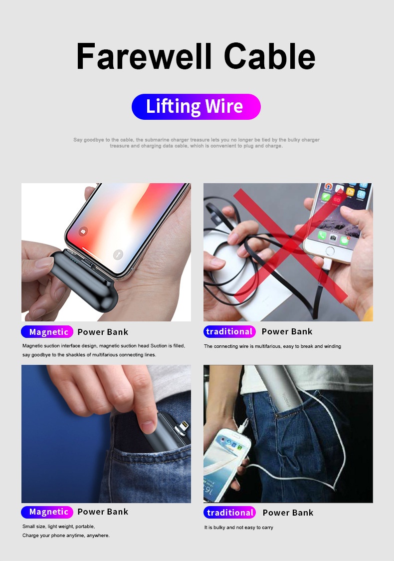 Mini Magnetic Wireless Power Bank Portable Charging Solution | Diversi