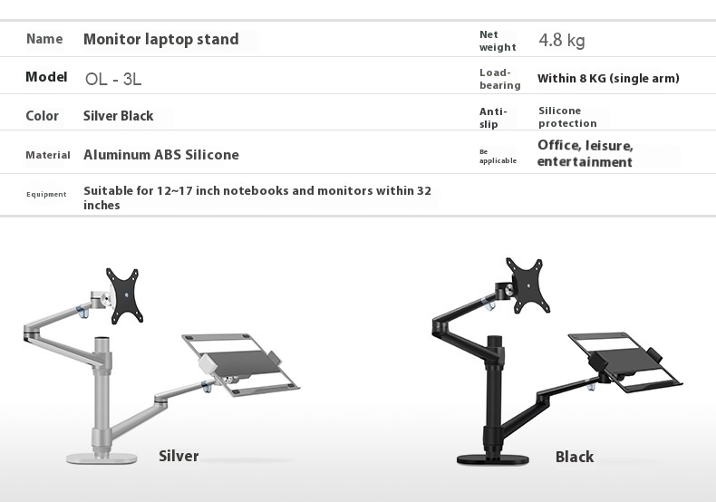 Title 2, Verstelbare Laptopstandaard voor Bureau Verhoog...