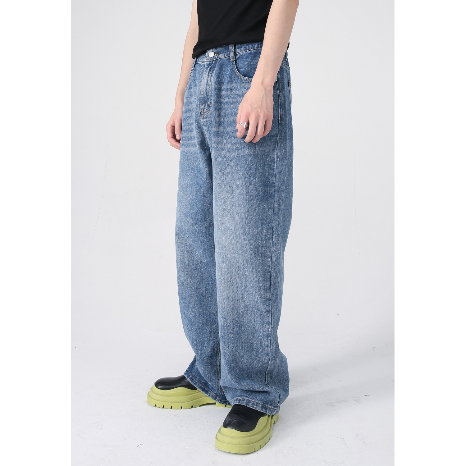 Title 2, Jeans casual dritti dritti in vita elastica ver...