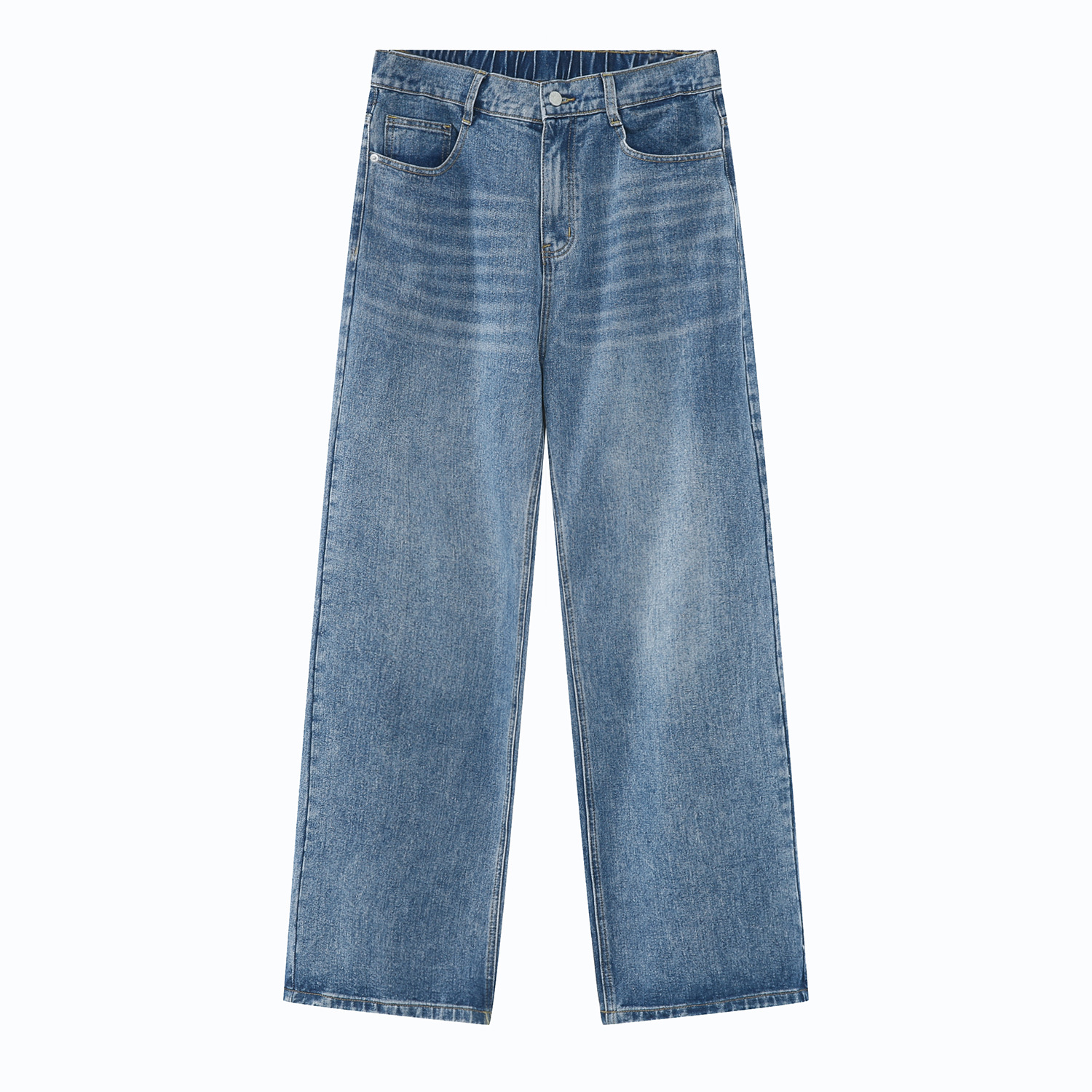 Title 7, Jeans casual dritti dritti in vita elastica ver...