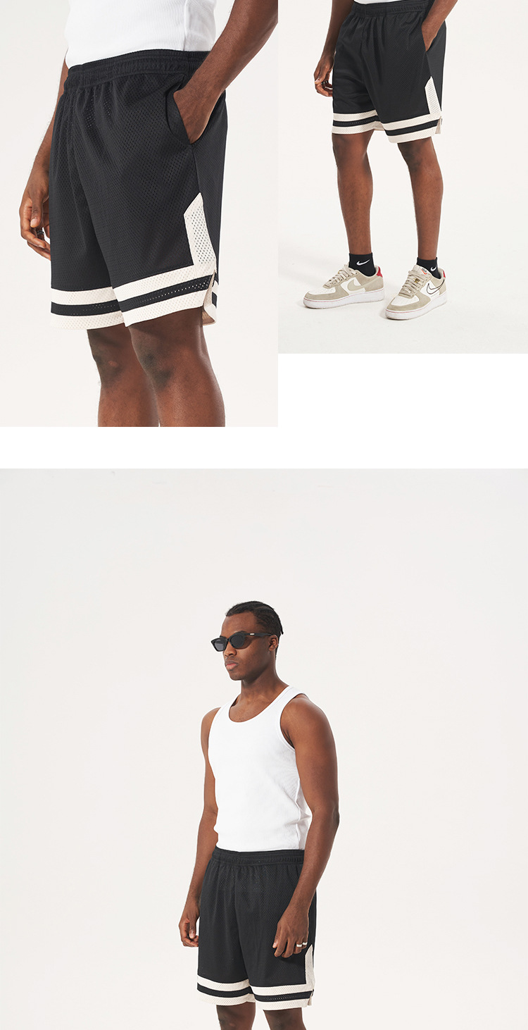 Title 3, Atmungsaktive Mesh-Loch Casual Shorts für Herre...