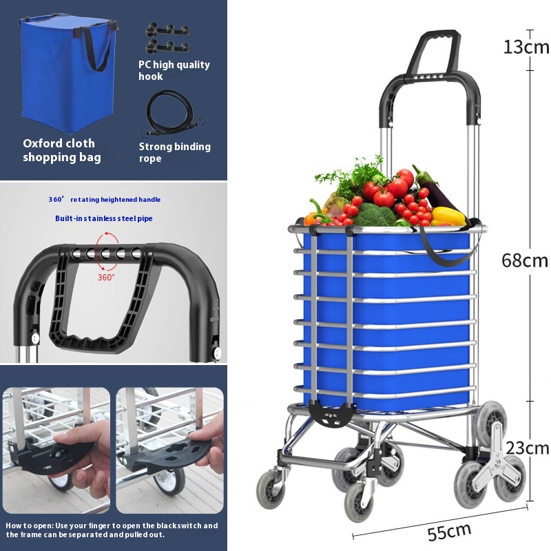 Title 1, Carrinho de compras doméstico dobrável em aço i...