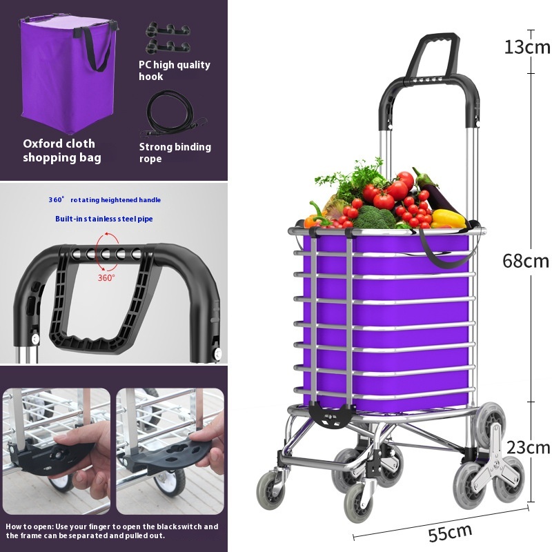 Title 7, Stair Climbing Stainless Steel Trolley Folding ...