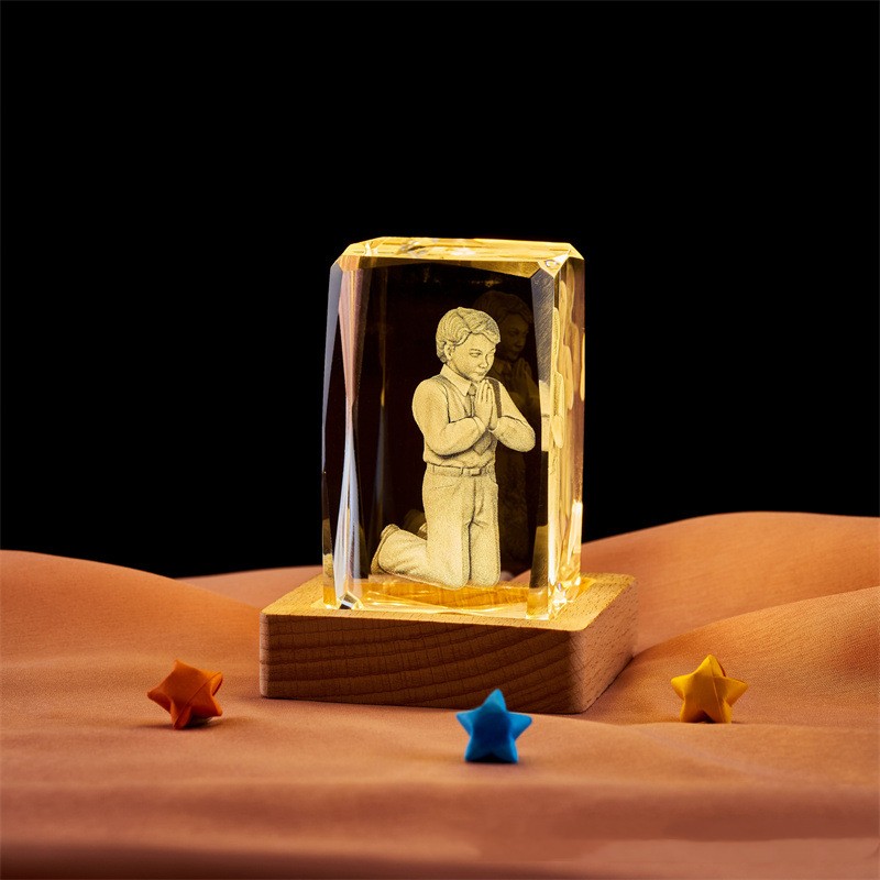 Title 2, Crystal Cube Buddha Statue Cross Three-dimensio...