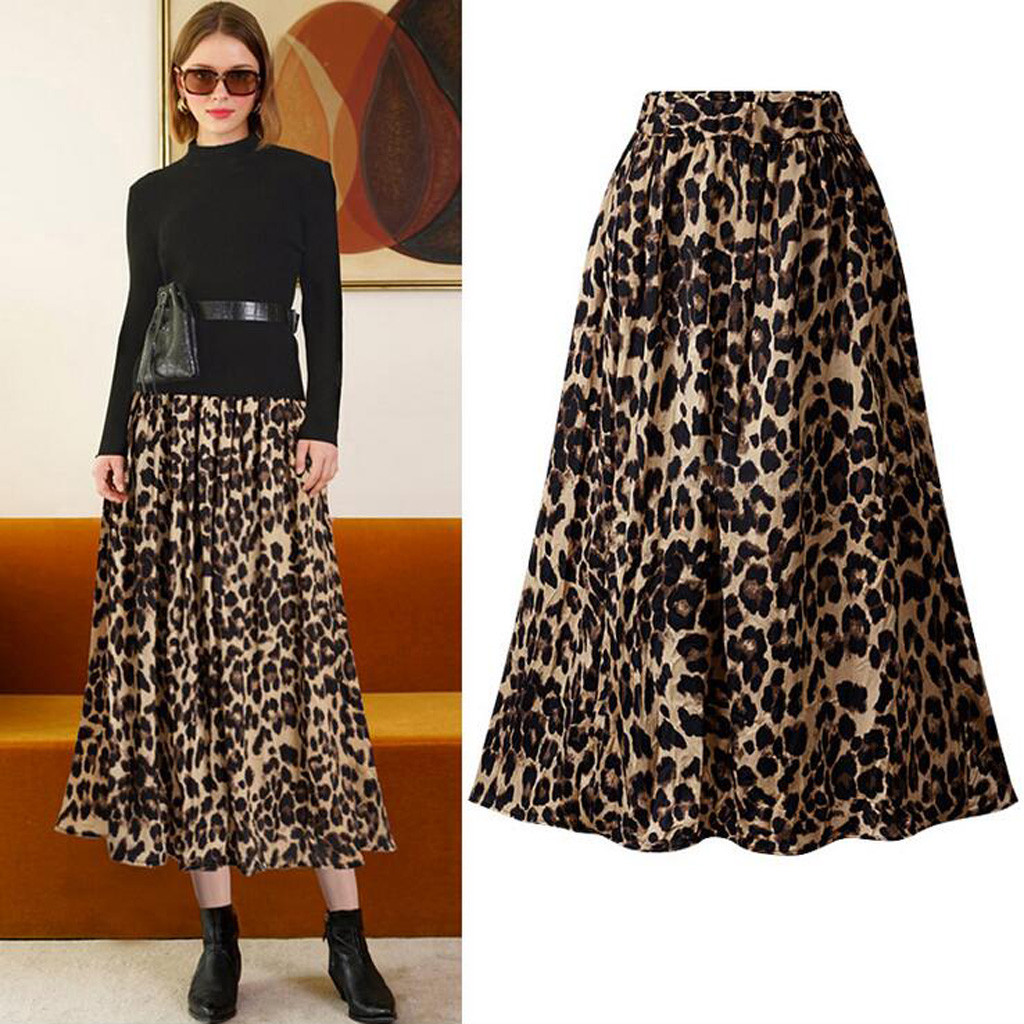 Title 6, European Station Leopard Print Casual Skirt for...