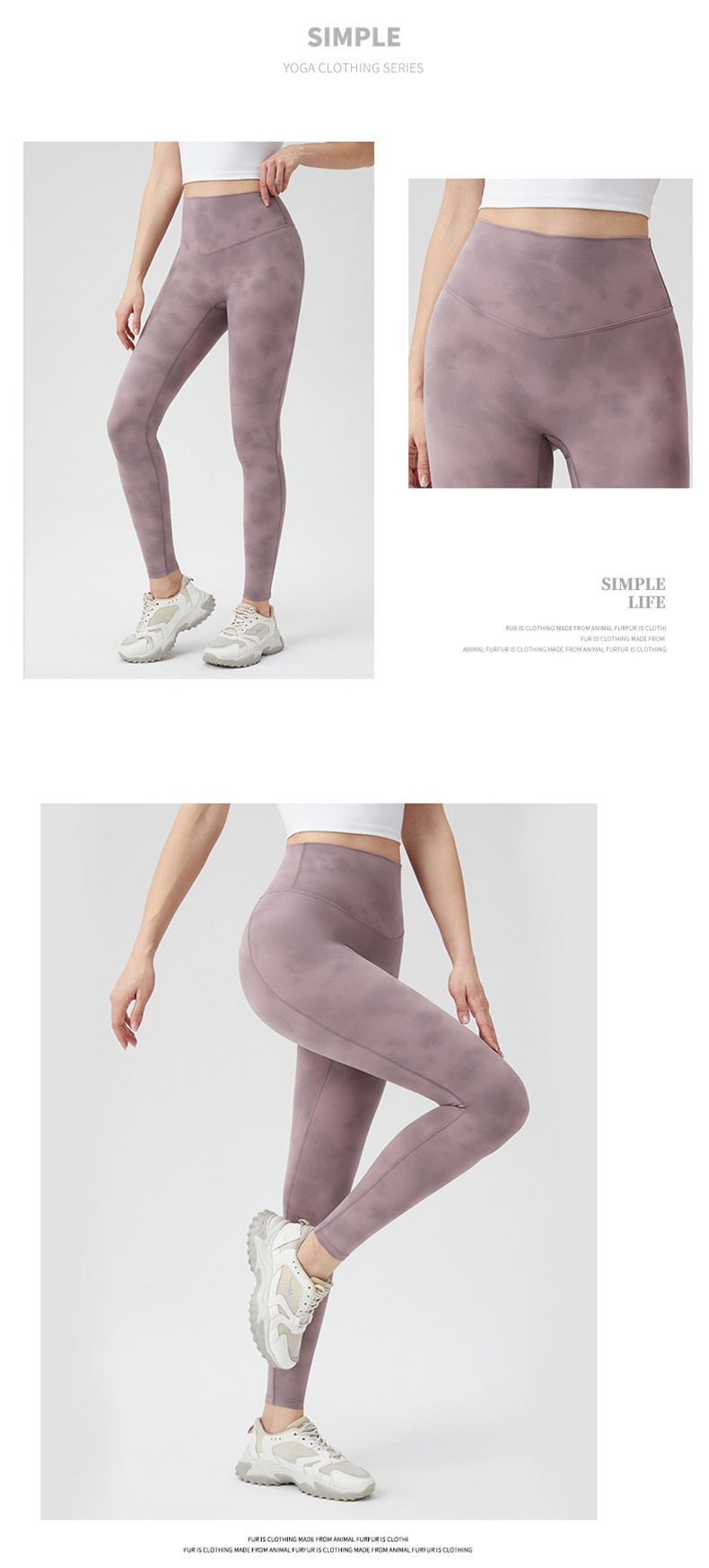 Title 2, Leggings de yoga nude con estampado para mujer,...