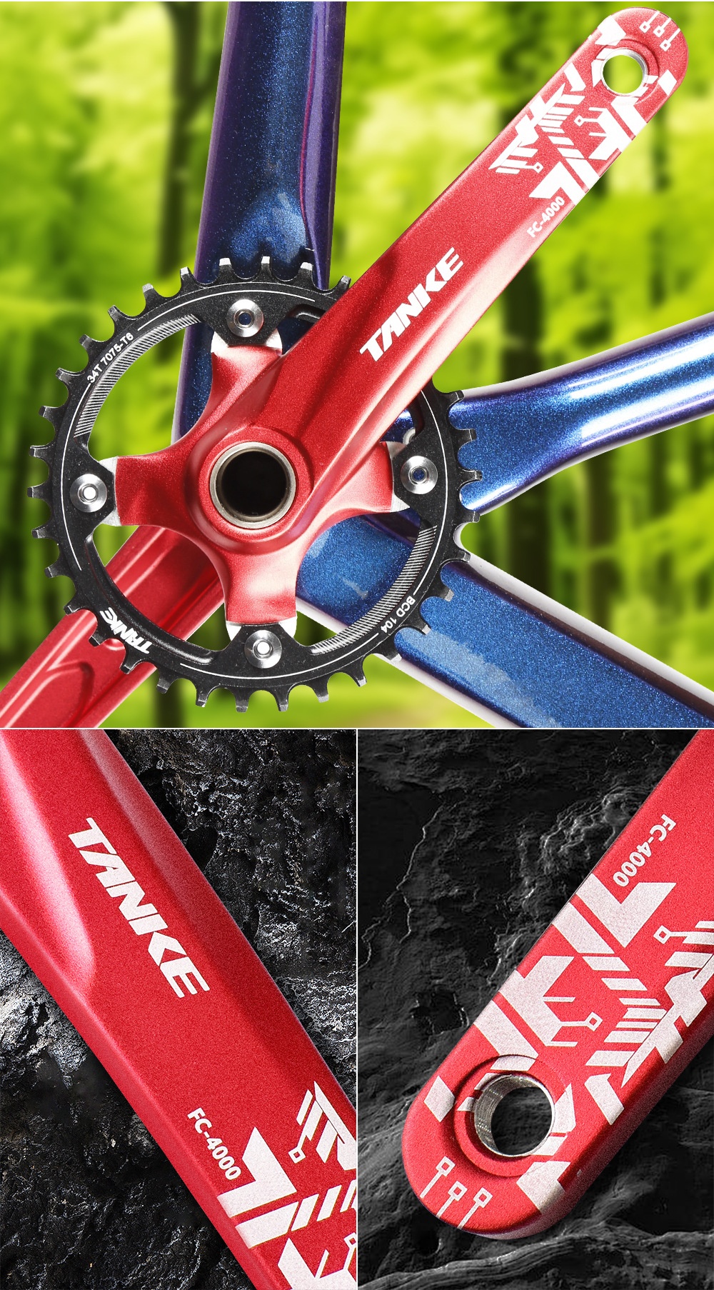 Title 3, Mountain Bike Single Plate GXP Crankset Aluminu...