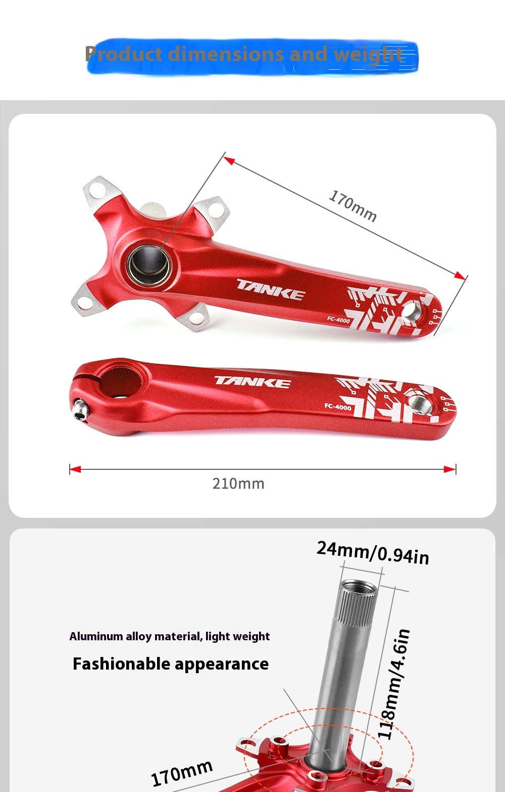 Title 4, Mountain Bike Single Plate GXP Crankset Aluminu...