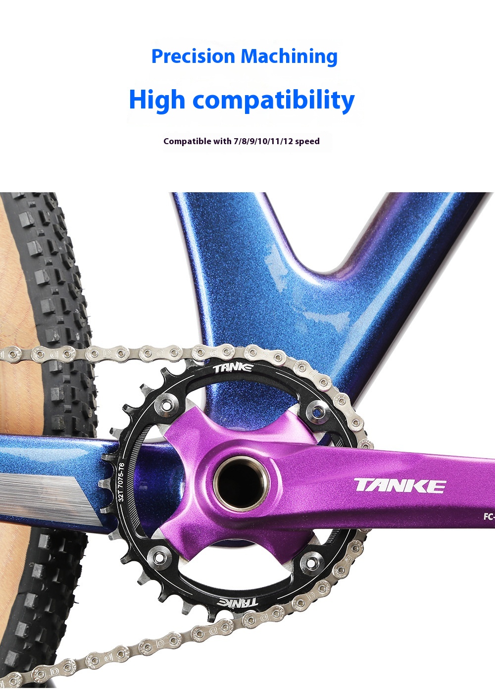 Title 9, Mountain Bike Single Plate GXP Crankset Aluminu...