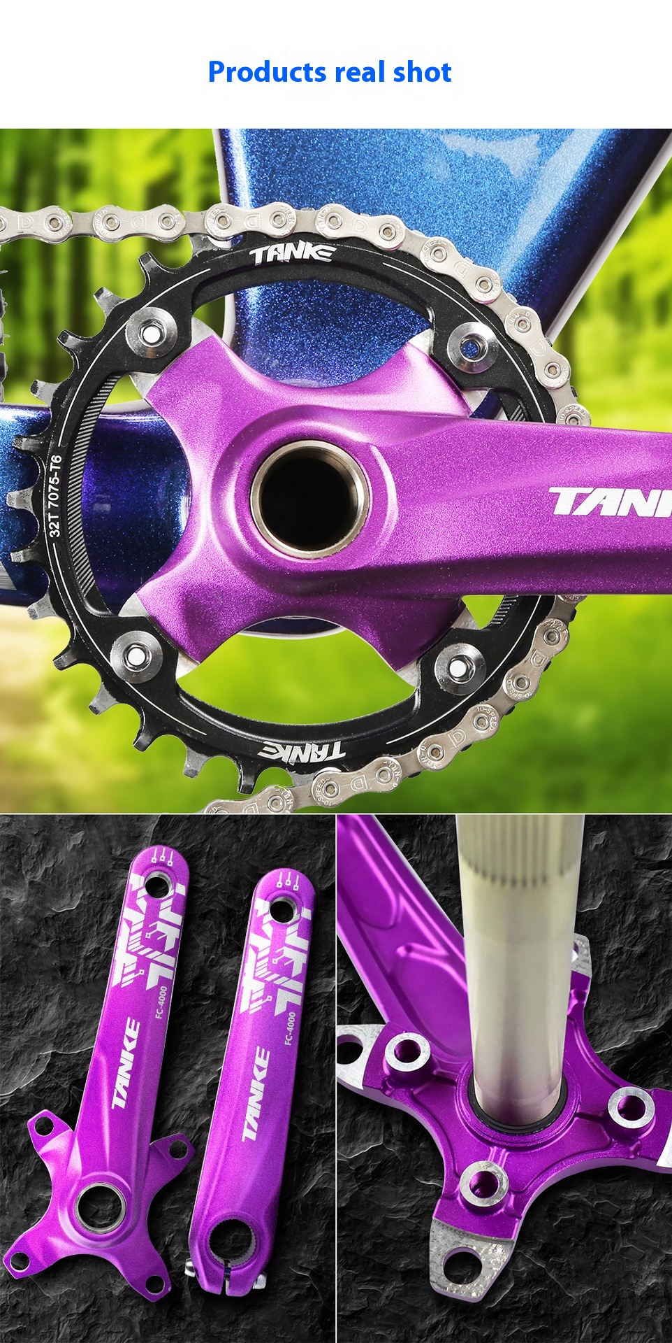 Title 10, Mountain Bike Single Plate GXP Crankset Aluminu...