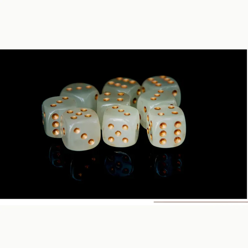 Title 2, New 16MM Rounded Gold Point Luminous Dice