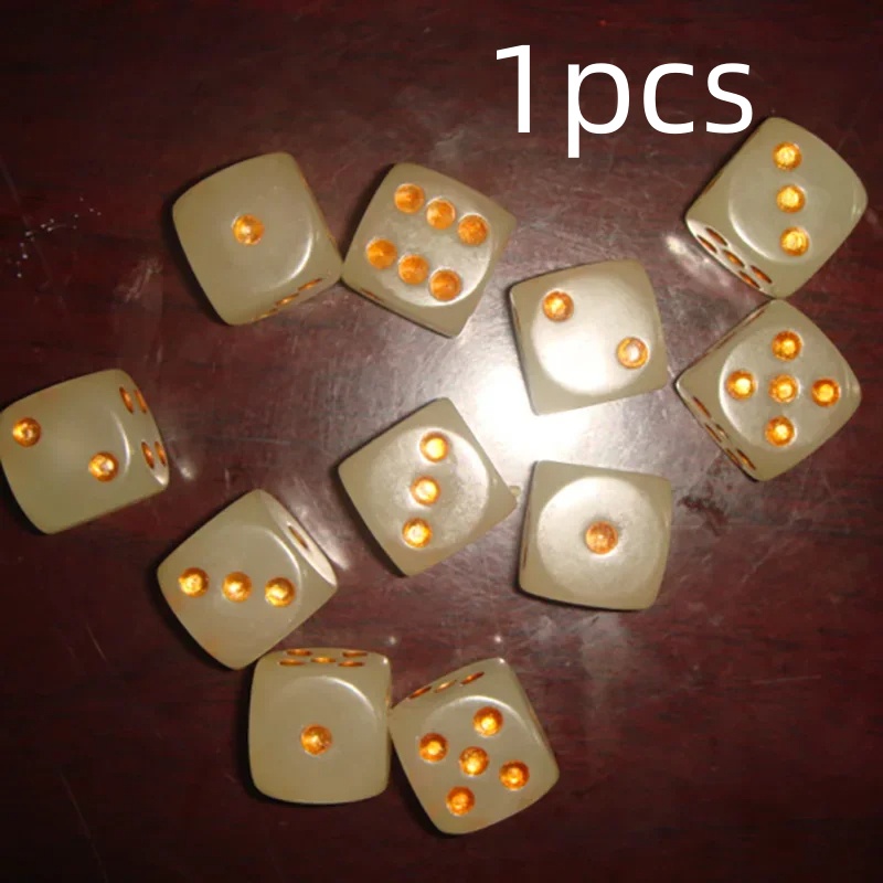 Title 4, New 16MM Rounded Gold Point Luminous Dice