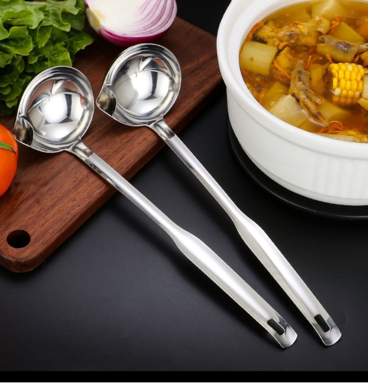 Title 5, Stainless Steel Grease Strainer Long Handle Hou...