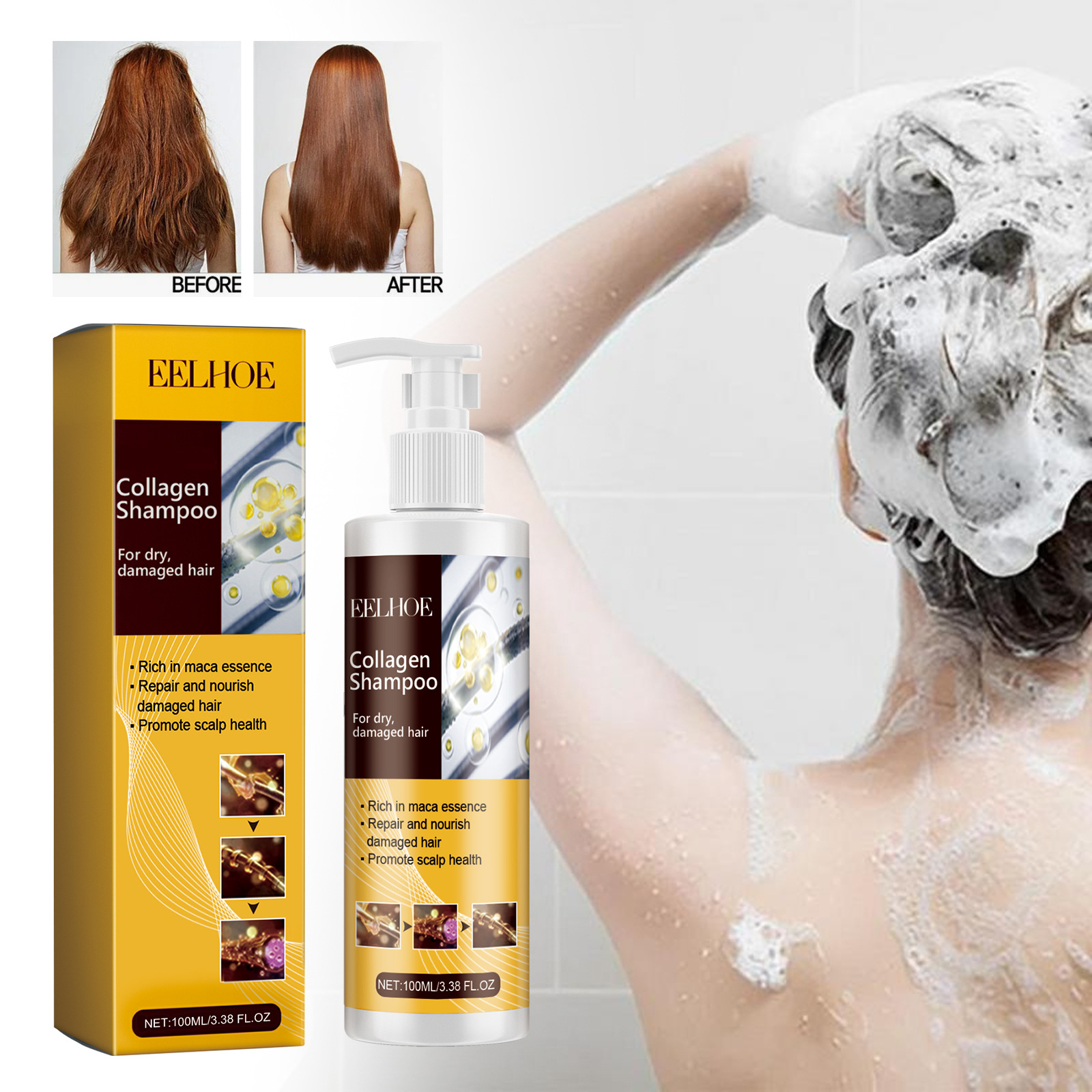 Title 5, Collagen Shampoo Repair Damaged Hair Reduction