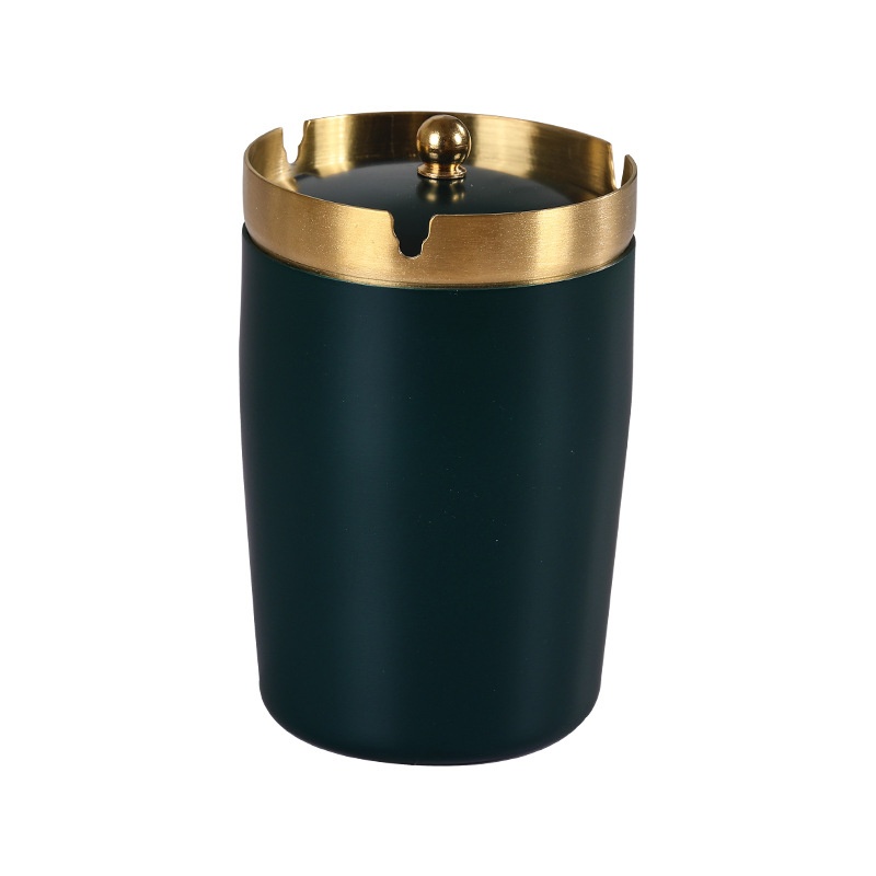 Title 5, Stainless Steel Ashtray With Lid Household