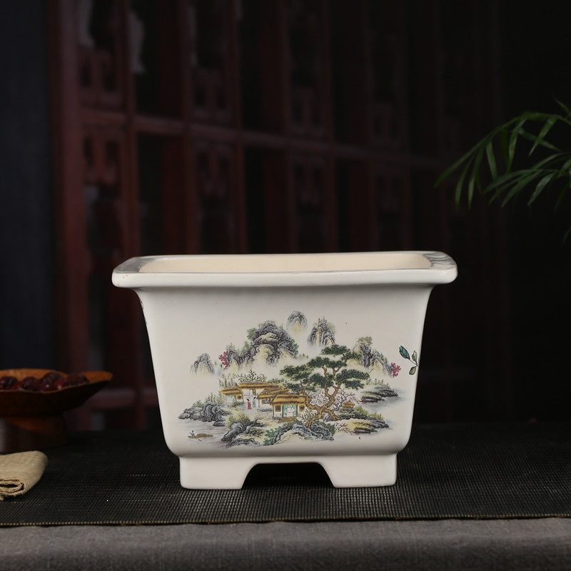 Title 9, Large square painted flower pot stickers. Easil...