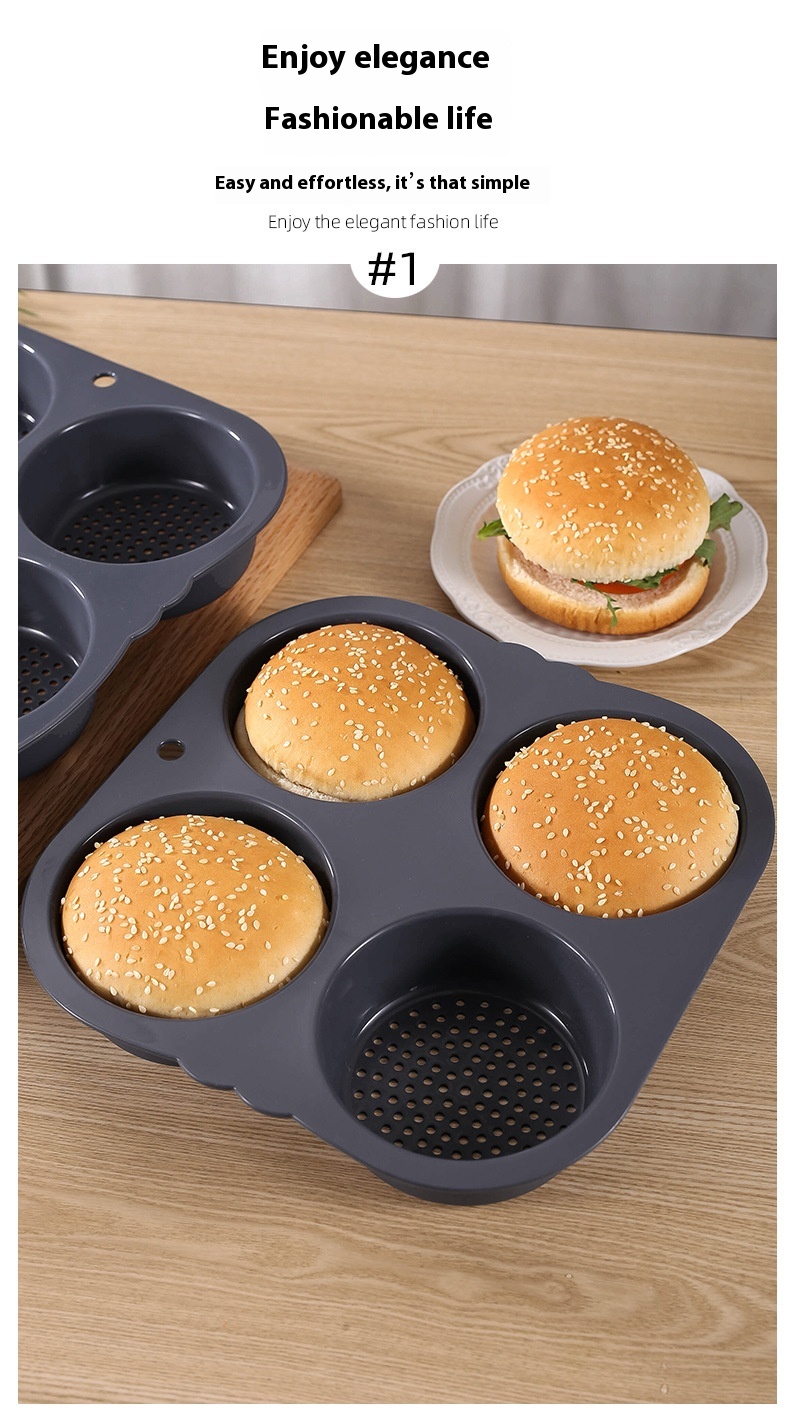 Title 4, Household Edible Silicon Hamburger Mold Multi-f...