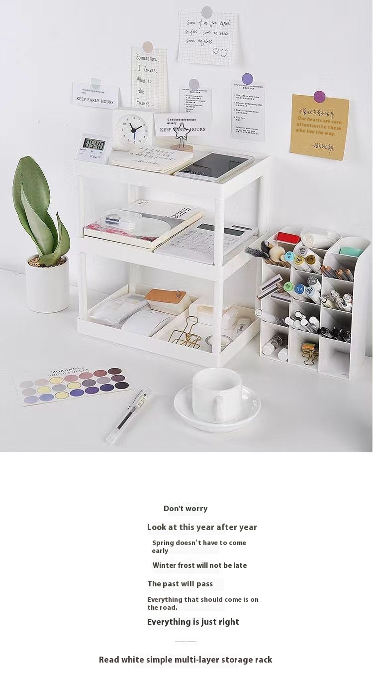 Title 2, Plastic Double-layer Desktop Sundries Organizer...