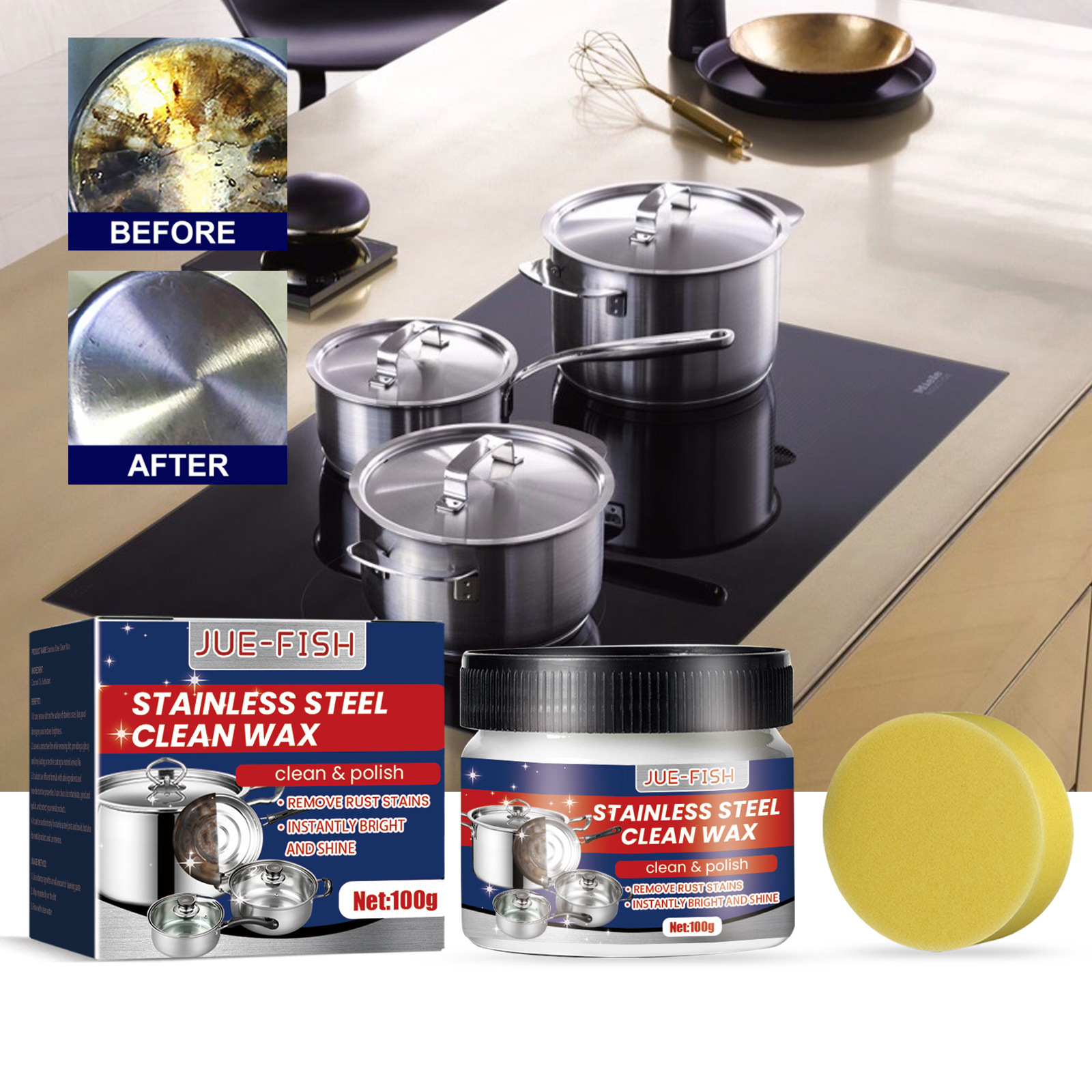 Title 1, Stainless Steel Cleaning Cream Kitchen Kitchenw...