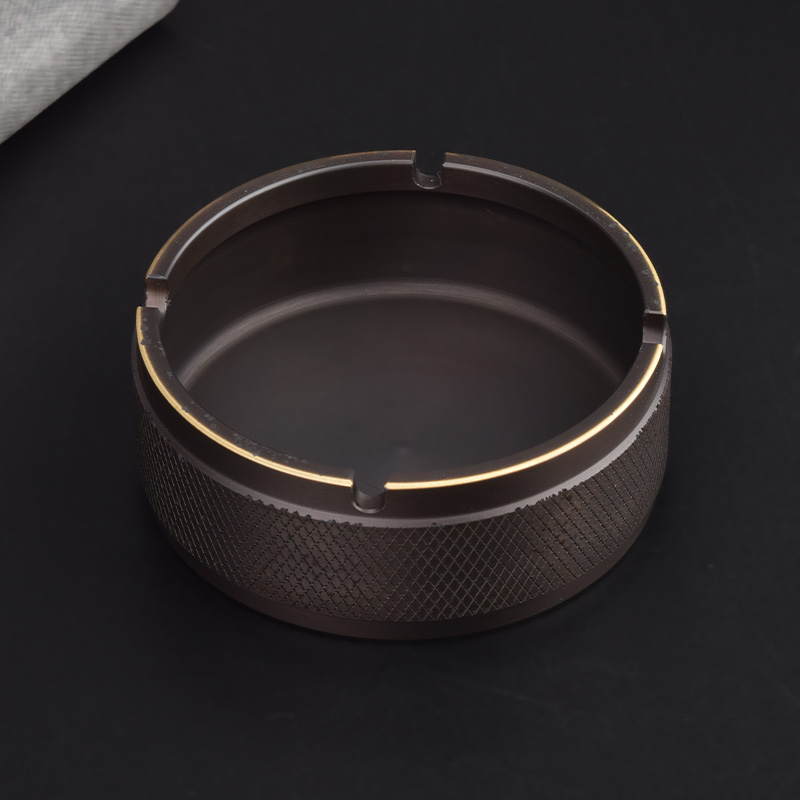 Title 6, Brass Integrated Old Ashtray With Lid