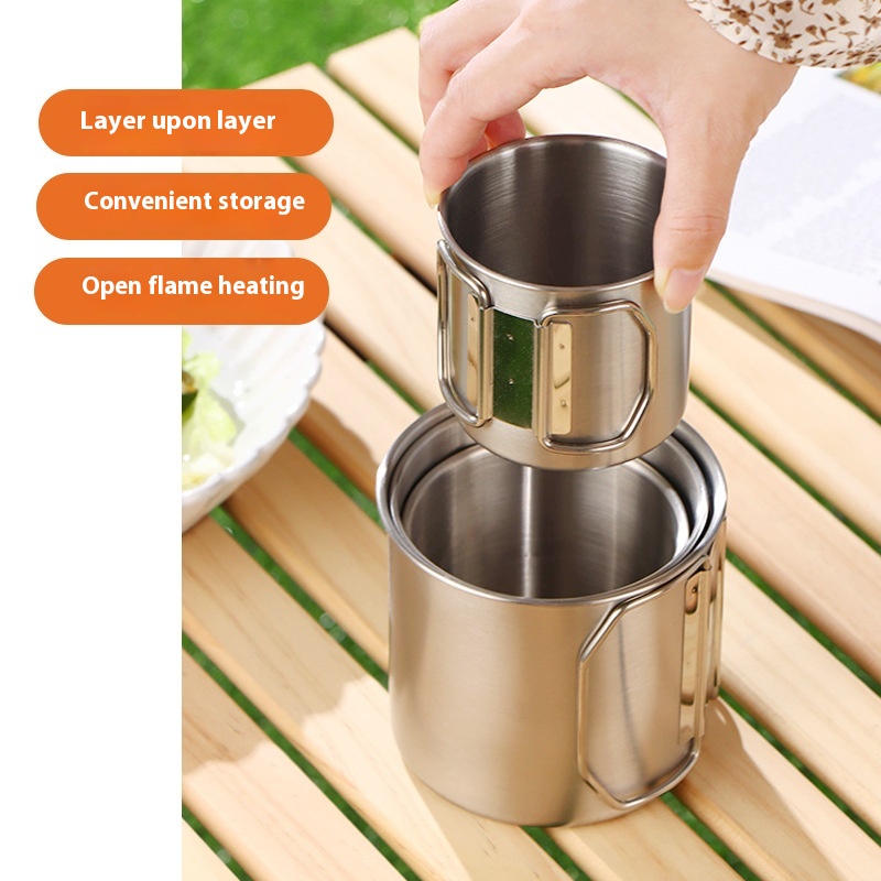 Title 4, 304 Stainless Steel Folding Retro Mug