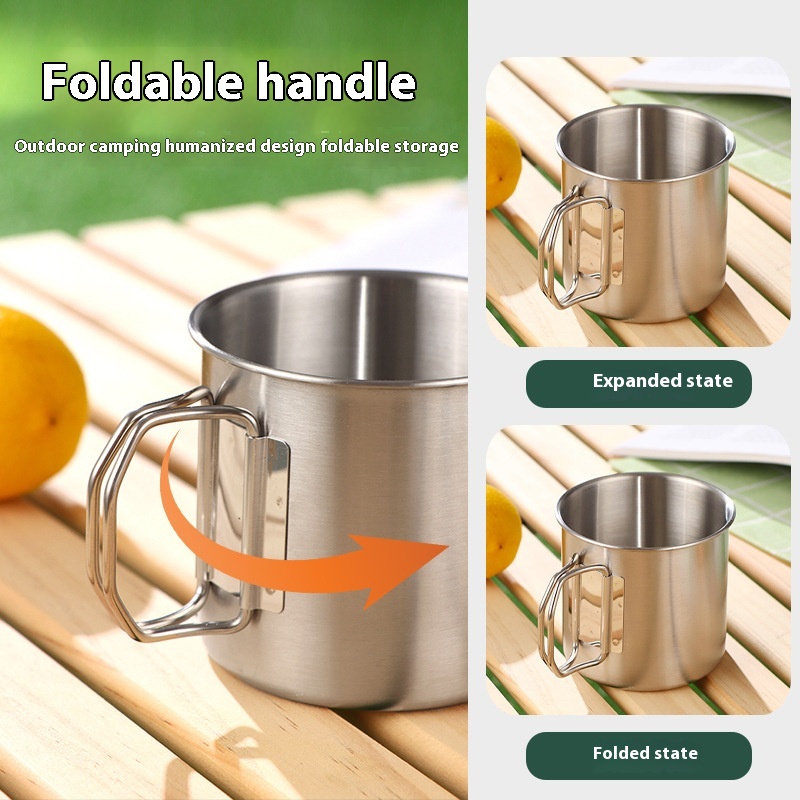 Title 5, 304 Stainless Steel Folding Retro Mug