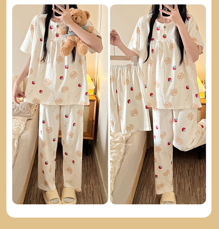 Title 6, Cotton Three-piece Pajamas For Women Spring And...