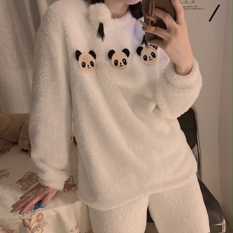 Winter Panda Pajamas | Warm Thick Plush Fabric