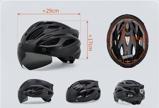 Title 1, Fahrradhelm mit Schutzgürtel und Brille für sic...