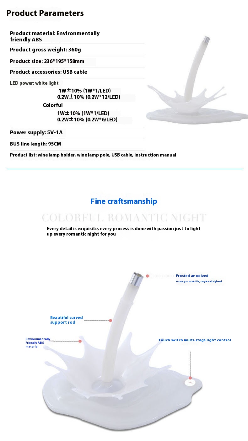 Title 2, Luminária de mesa Touch Pouring Light Bar, reca...