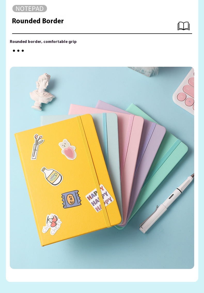 Title 2, A5 Hard Case Pu Binding Band Notepad Cute Journ...