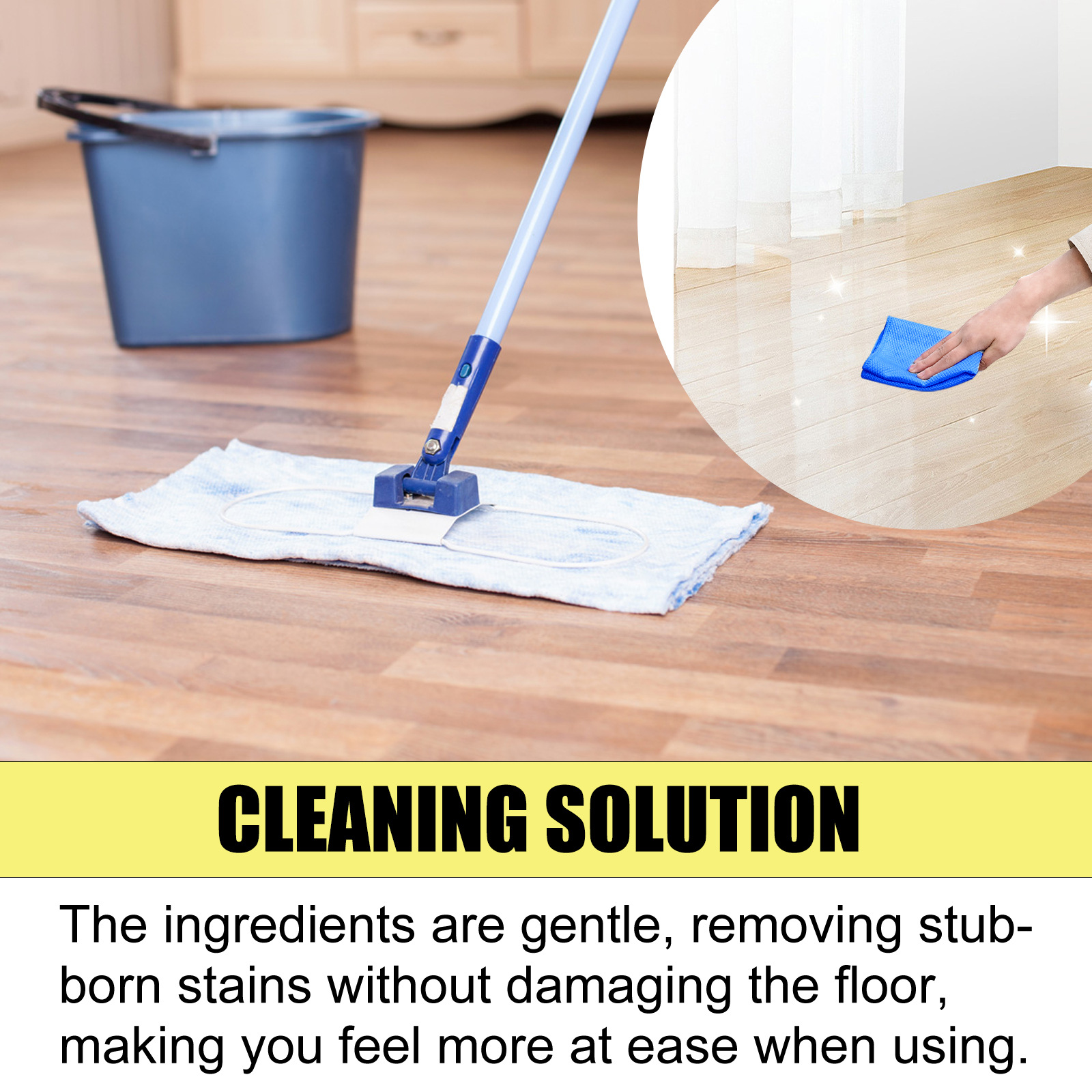 Title 2, Floor Cleaning Solution Brightening Polishing D...