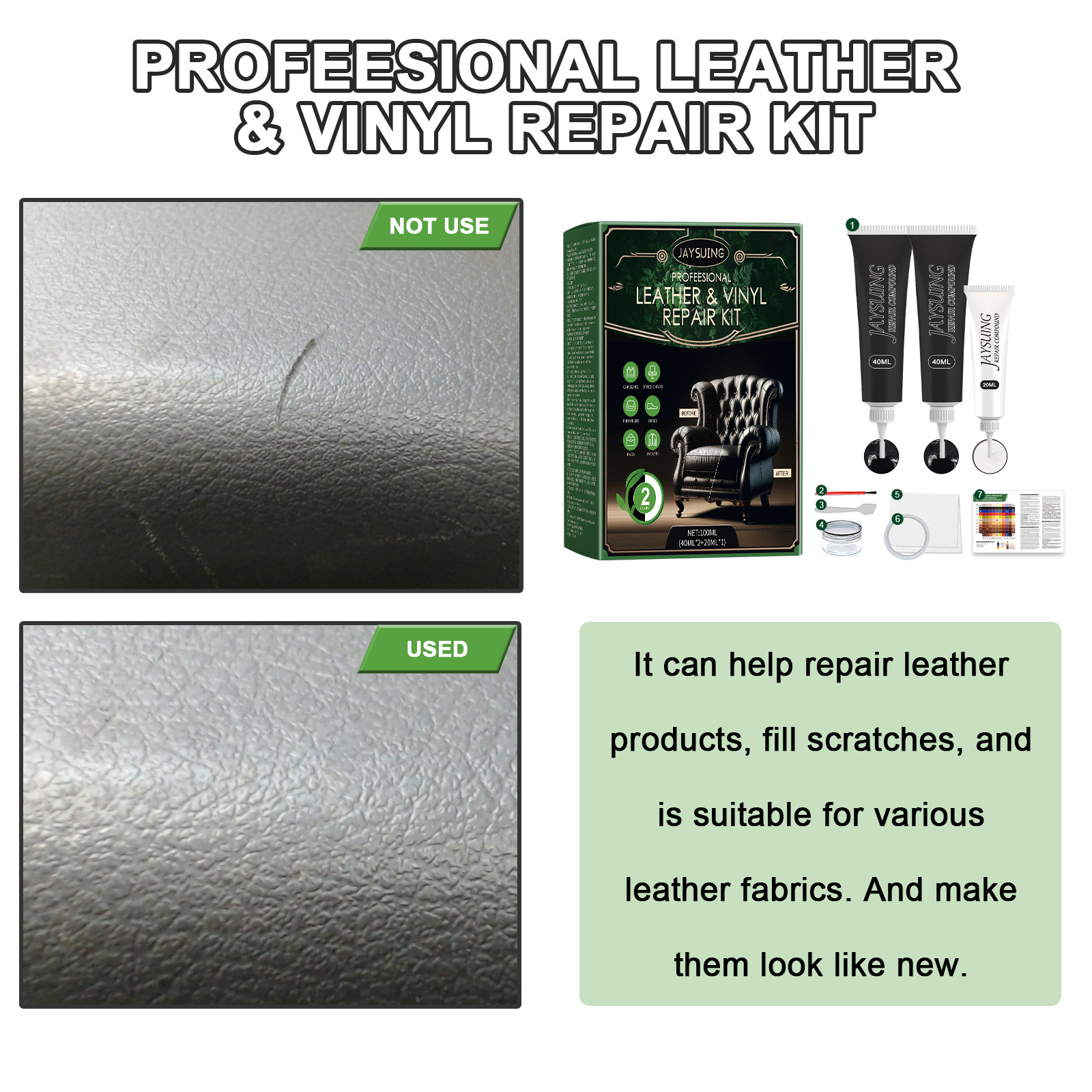 Title 9, Multifunctional Leather Repair Kit Home Sofa