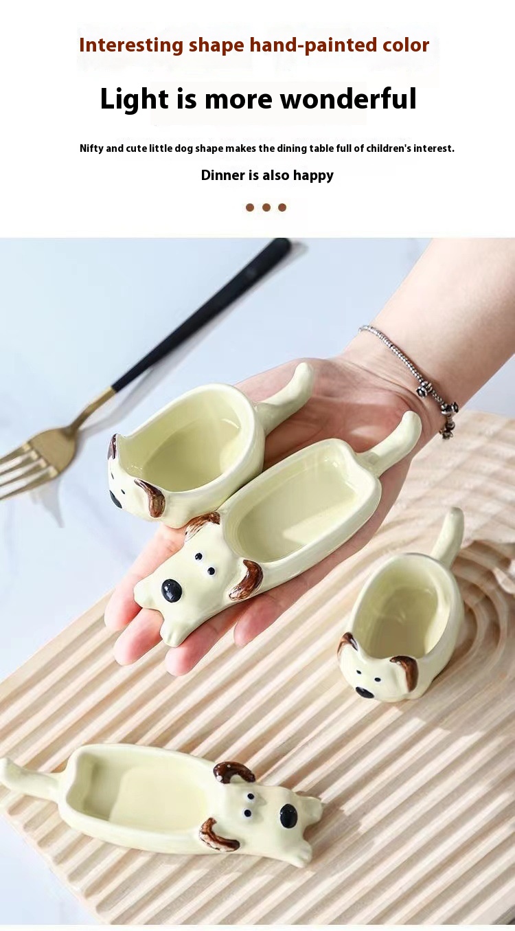 Title 5, Cute Pet Cartoon Porcelain Saucer Dish Pot Hand...