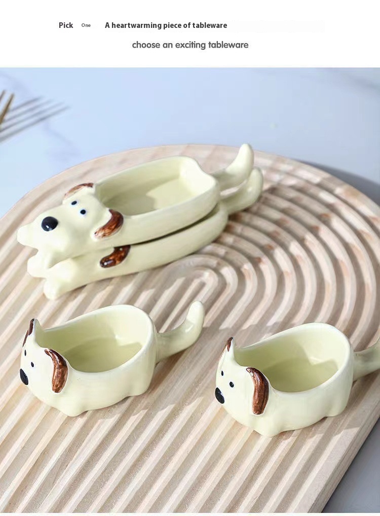 Title 9, Cute Pet Cartoon Porcelain Saucer Dish Pot Hand...