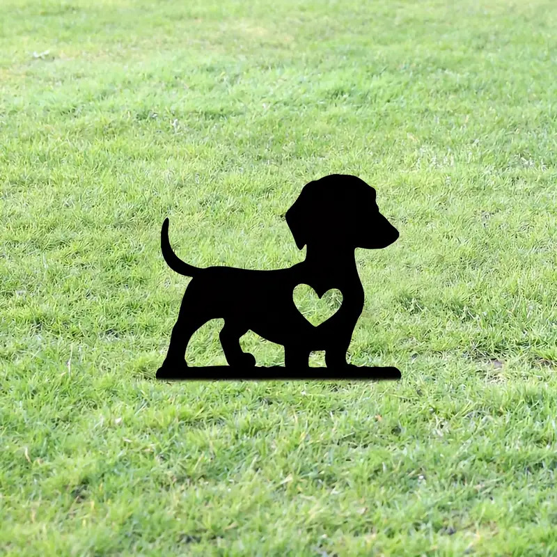 Title 2, Smart Dog Garden Stake Art Silhouette Courtyard...