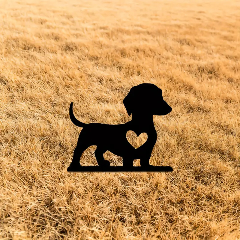 Title 6, Smart Dog Garden Stake Art Silhouette Courtyard...