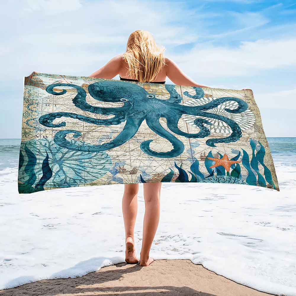 Title 4, Printed Microfiber Beach Bath Towel