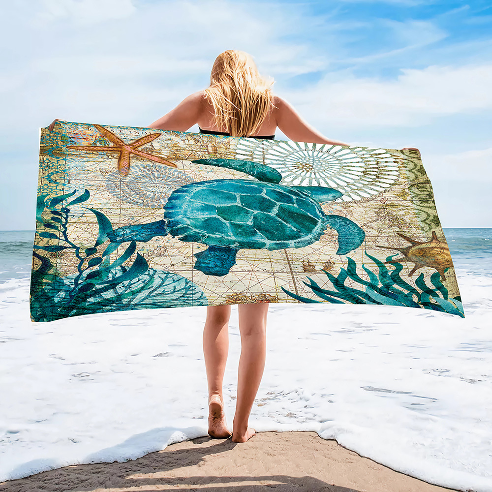 Title 5, Printed Microfiber Beach Bath Towel